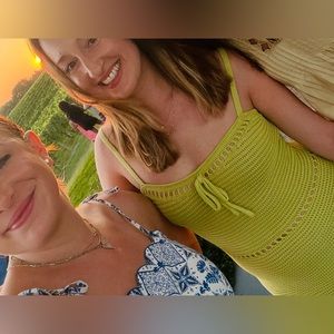 Emory Park lime green crochet midi dress